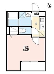 ベアトリーチェ北仙台 1Kの間取図画像