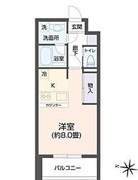 ヴィアーレ新寺 ワンルームの間取図画像