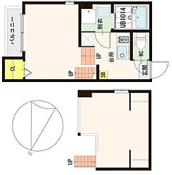 クレール東仙台 1Kの間取図画像