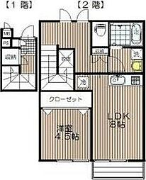 リーコーポ壱番館 1LDKの間取図画像
