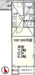 インターラーケンKS 1Kの間取図画像