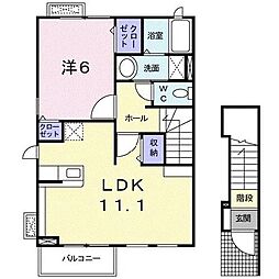 フルール中山 1LDKの間取図画像