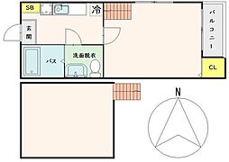 MYLIFE2 1Kの間取図画像