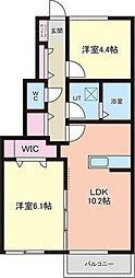 アプトフォレスト 2LDKの間取図画像