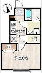ホワイトローズ3 1Kの間取図画像
