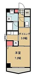 ロンディーヌ2 1DKの間取図画像