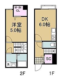 Logic蟹沢 1DKの間取図画像
