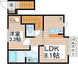 仙台市太白区大野田4丁目アパート 1LDKの間取図画像