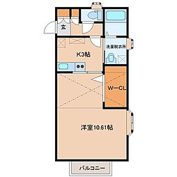WISH伊在参番館 1Kの間取図画像