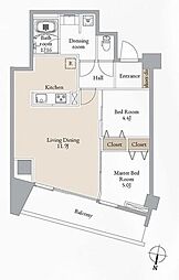 ブルーヴェル青葉通 2LDKの間取図画像