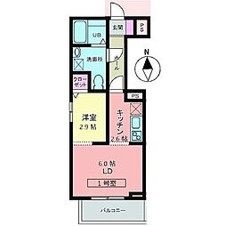 メリディアン川平 壱番館 1LDKの間取図画像