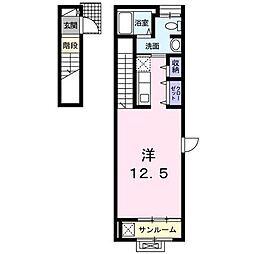 コリーヌC ワンルームの間取図画像