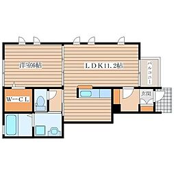 WISH南光台 1LDKの間取図画像