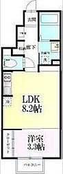 クレール八本松 1LDKの間取図画像