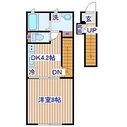 ハーランエステート 1Kの間取図画像