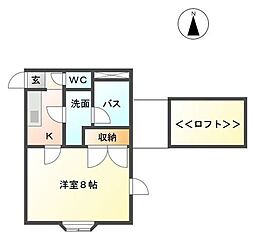 ファインシティーかすみ町 1Kの間取図画像