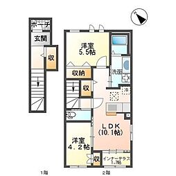ヴァンベールの杜 2LDKの間取図画像