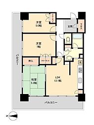 RESIDIATOWERSENDAI 3LDKの間取図画像