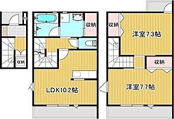 APT K III 2LDKの間取図画像