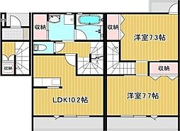 APT K III 2LDKの間取図画像