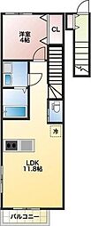 仙台市泉区八乙女2丁目アパート 1LDKの間取図画像