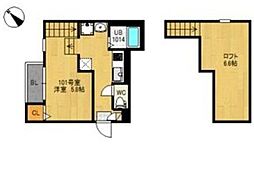 ライゼスト富沢 ワンルームの間取図画像