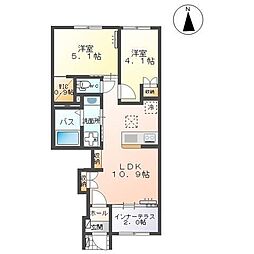 シェトワII 2LDKの間取図画像
