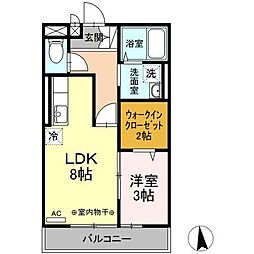 カナディアンコート平成 1LDKの間取図画像