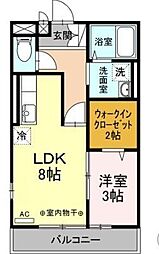 カナディアンコート平成 1LDKの間取図画像
