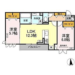 トゥインクルDays 2LDKの間取図画像