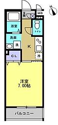 クオーレ福沢町 1階1Kの間取り