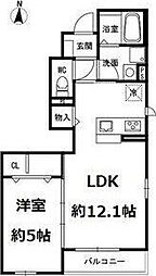 アーネスト柏木 1LDKの間取図画像