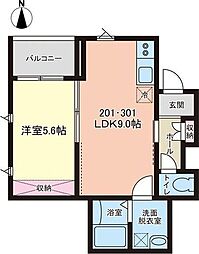 リベルテ2 1LDKの間取図画像