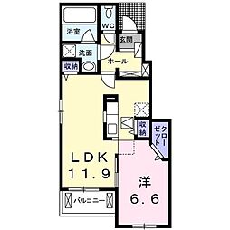 ラ・カンパネラ3B 1LDKの間取図画像