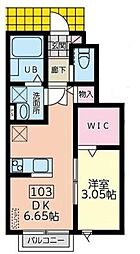 Ｂｅｒｉｌｌｏ（ベリーロ） 1階1DKの間取り