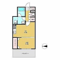 ピュアナ弓ノ町 1DKの間取図画像