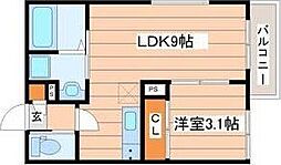 レクスト泉中央 1LDKの間取図画像