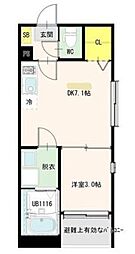 ハーモニーテラス宮千代VI 1DKの間取図画像