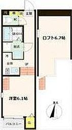 ハーモニーテラス郡山2 1Kの間取図画像