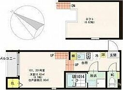 ソフィアK 1Kの間取図画像