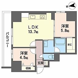 ナナアーク荒町 2LDKの間取図画像