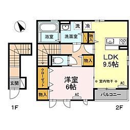 ノーブル鶴ヶ谷 1LDKの間取図画像