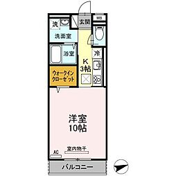 ボヌールSA 1Kの間取図画像