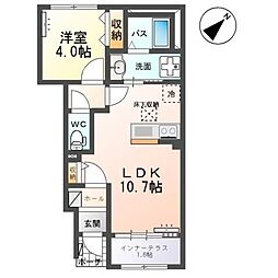 earth bloom 1LDKの間取図画像