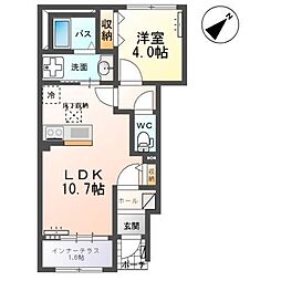 earth bloom 1LDKの間取図画像