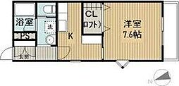 アブリール 1Kの間取図画像