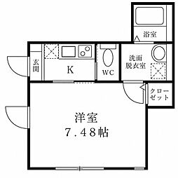 メゾン・ド・リーヴ 1Kの間取図画像