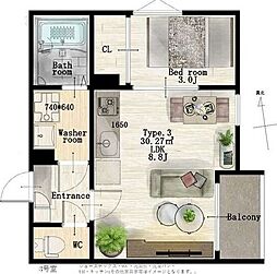 REGALEST東照宮駅前MT 1LDKの間取図画像