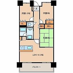 サンクレイドル大和町 3LDKの間取図画像