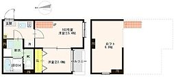 仙台市若林区一本杉町アパート 2Kの間取図画像